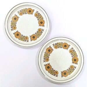 Shamrock Irish Stone Shawn Sunflower Dinner Plates Set of 2 Arklow Ireland 10.5"